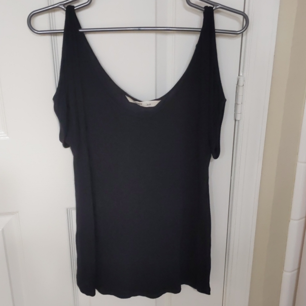 Black cold shoulder top